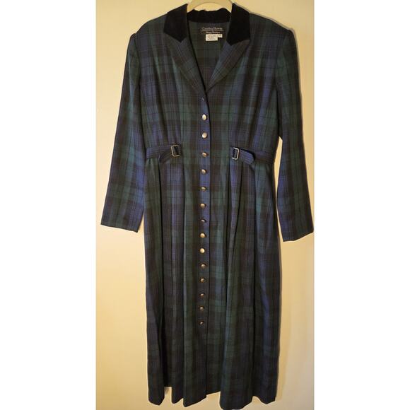 Cynthia Howie Dress Sz 6 Button Front Pleated Maxi Academia Collegiate Hogwarts - Picture 1 of 10